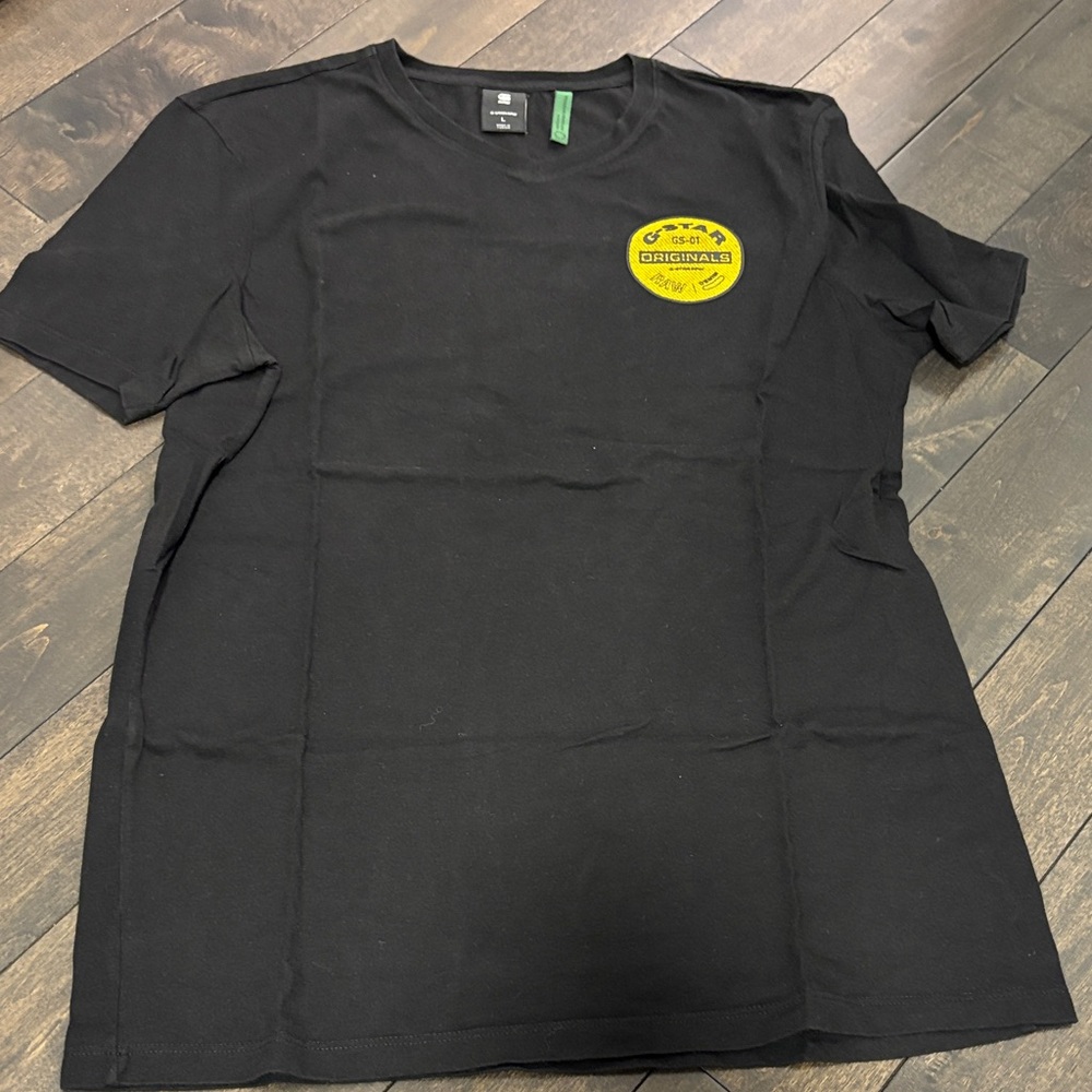 G-Star Black Tee with Yellow Emblem